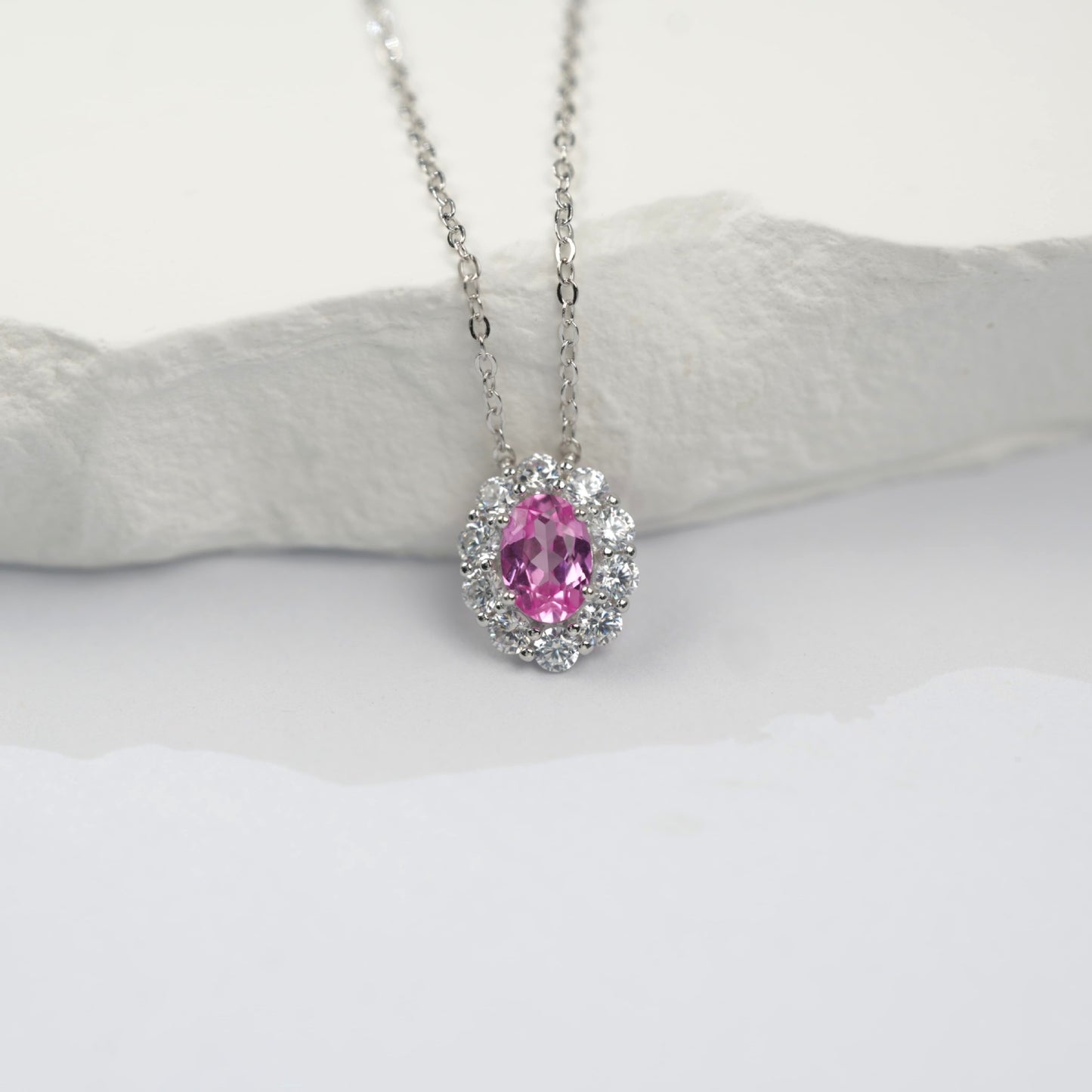 925 Sterling Silver Lab Padparadscha Sunflower Pendant Necklace, Minimalist - Photo 3