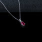 Simple Solitaire Ruby Silver Necklace, Small Versatile Jewellery - Photo 3