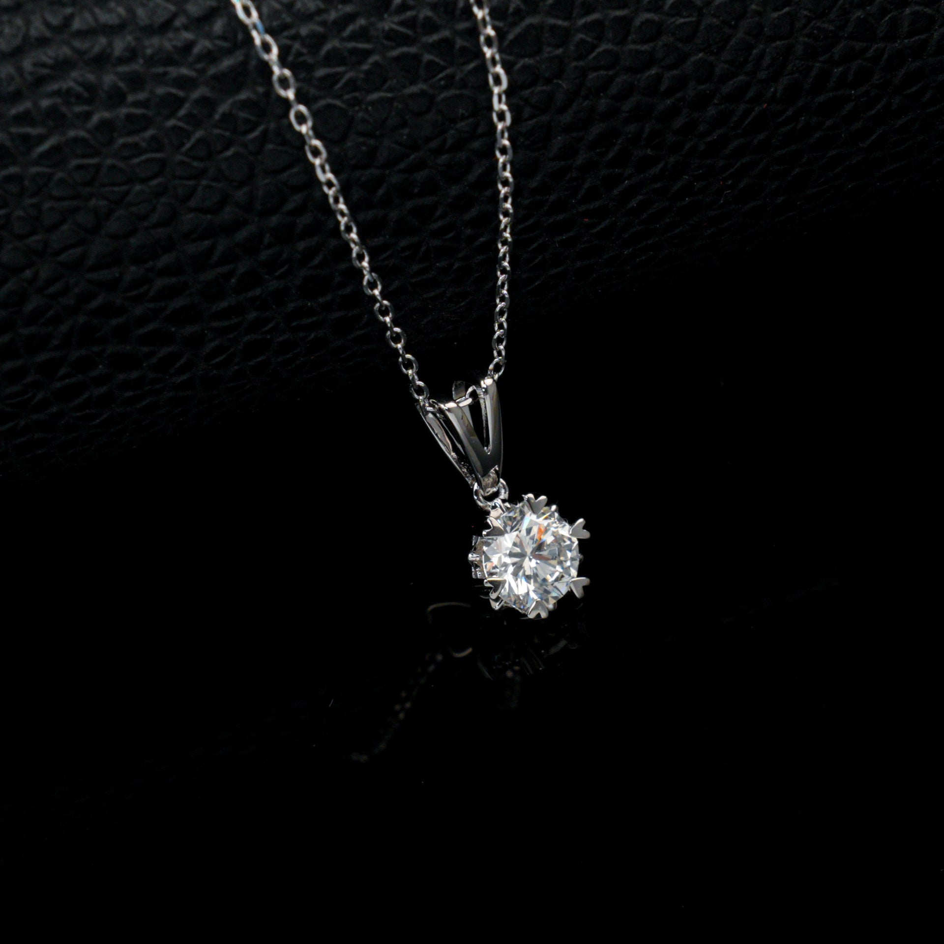 925 Sterling Silver Lab Diamond Six-Prong Choker Necklace, Premium Birthday Gift - Photo 2