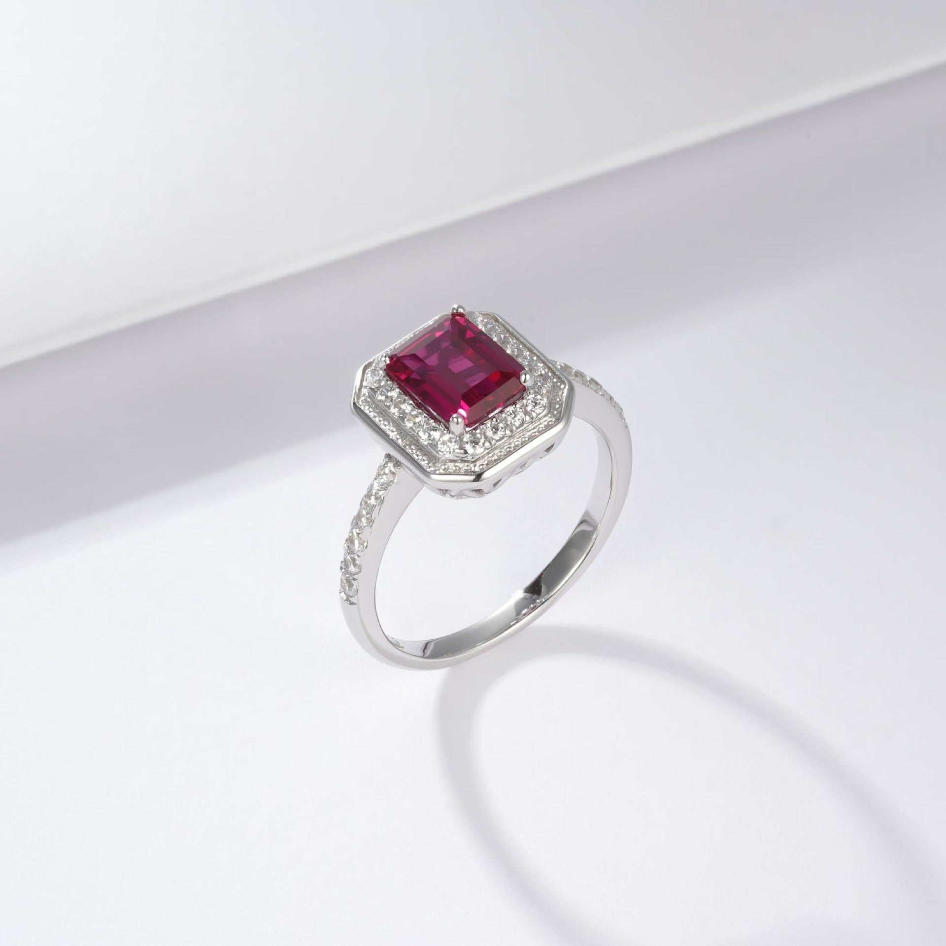 925 Sterling Silver Natural Garnet Ring for Women, Holiday Gift Jewellery - Photo 1