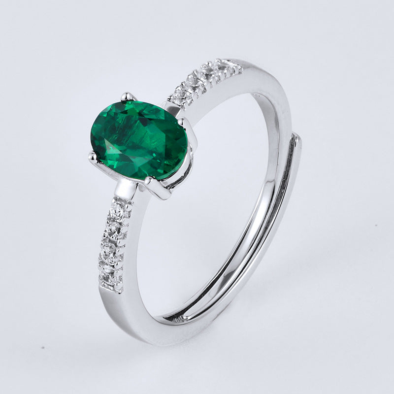 S925 Sterling Silver Lab Emerald Necklace, Elegant Minimalist - Photo 3