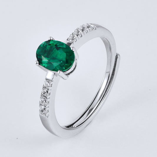 S925 Sterling Silver Lab Emerald Necklace, Elegant Minimalist - Photo 3