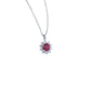 S925 Sterling Silver Lab Pigeon Blood Ruby Sunflower Halo Pendant Choker, Luxurious Premium - Photo 5