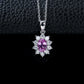 Lab Padparadscha Pink Sapphire Necklace 925 Silver, Sparkling Red Premium - Photo 2