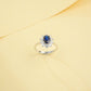 925 Sterling Silver Lab Sapphire Sunflower Ring for Women, Vintage Premium - Photo 2