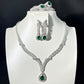 S925 Silver Emerald Teardrop Y-Shaped Layered Necklace, Versatile Vintage Wedding - Photo 4
