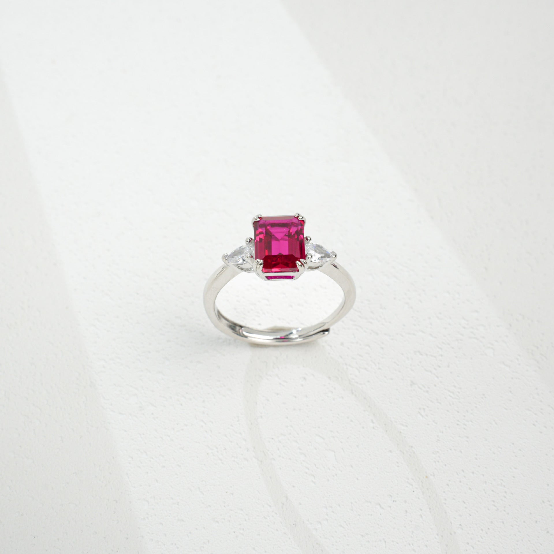 S925 Sterling Silver Lab Ruby Ring for Women, Vintage Premium - Photo 4