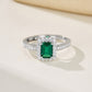 S925 Sterling Silver Lab Emerald Ring, Vintage - Photo 3