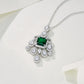 Lab Emerald S925 Necklace, Full Diamond Teardrop - Photo 4