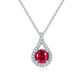 S925 Silver Necklace Pigeon Blood Ruby Pendant Diamond Chain, Premium - Photo 4