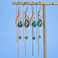 S925 Silver Phoenix Long Tassel Teardrop Lab Emerald Drop Earrings, Vintage Style - Photo 4