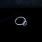 Sunflower Halo Lab Sapphire Open Ring S925 Silver, Jewellery Accessory - Photo 3