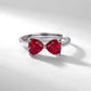 S925 Sterling Silver Lab Pigeon Blood Ruby Ring, Versatile Romantic Classic for Women - Photo 2