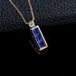 S925 Silver Rose Gold Long Sapphire Simple Geometric Pendant, White-Collar Versatile Accessory - Photo 2