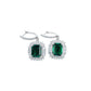S925 Silver Lab Emerald Double-Layer Halo Earrings, Day Mothers Gift - Photo 5