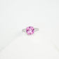 S925 Sterling Silver Lab Pink Diamond Four-Prong Ring, Versatile Elegant for Women - Photo 6
