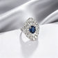 Lab Sapphire Ring 925 Silver, Design Minimalist Purple - Photo 4