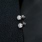 S925 Silver Lab Diamond Bubble Bezel Round Stud Earrings, Simple Natural Versatile - Photo 3