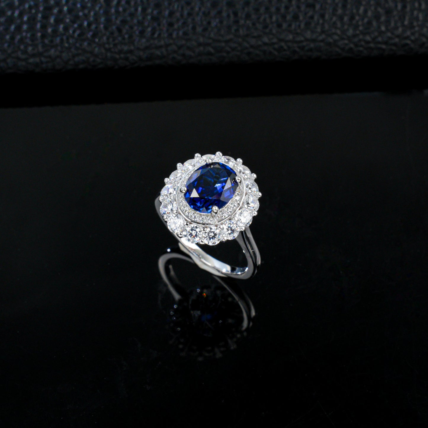 S925 Sterling Silver Lab Sapphire Ring, Premium Jewellery - Photo 3