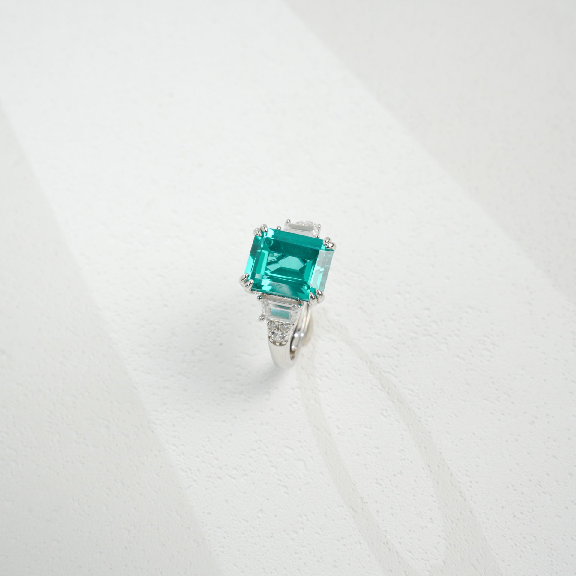 925 Sterling Silver Paraiba Green Garnet Ring, Versatile - Photo 4