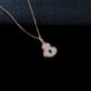 S925 Silver Rose Gold Lab Emerald Gourd Necklace, Style Full Diamond - Photo 3