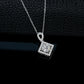 S925 Silver Diamond-Shaped Halo Pendant Necklace, Versatile Birthday Anniversary - Photo 4