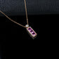Pink Sapphire Rose Gold Necklace, Minimalist Premium Style - Photo 3