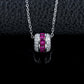 Lab Ruby Necklace 925 Sterling Silver Micro-Set, Elegant Premium - Photo 2