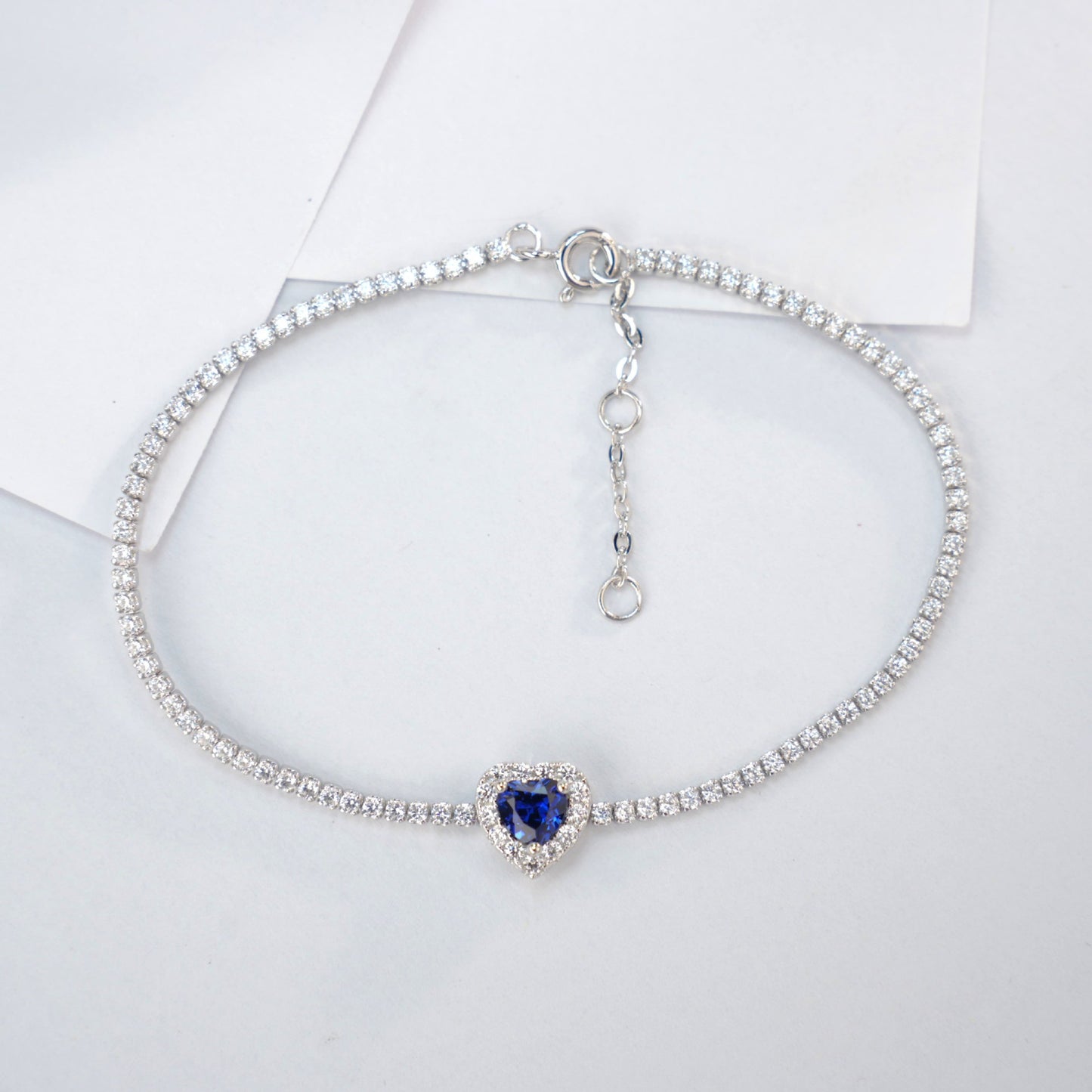 S925 Lab Sapphire Bracelet, Versatile Sterling Silver - Photo 3
