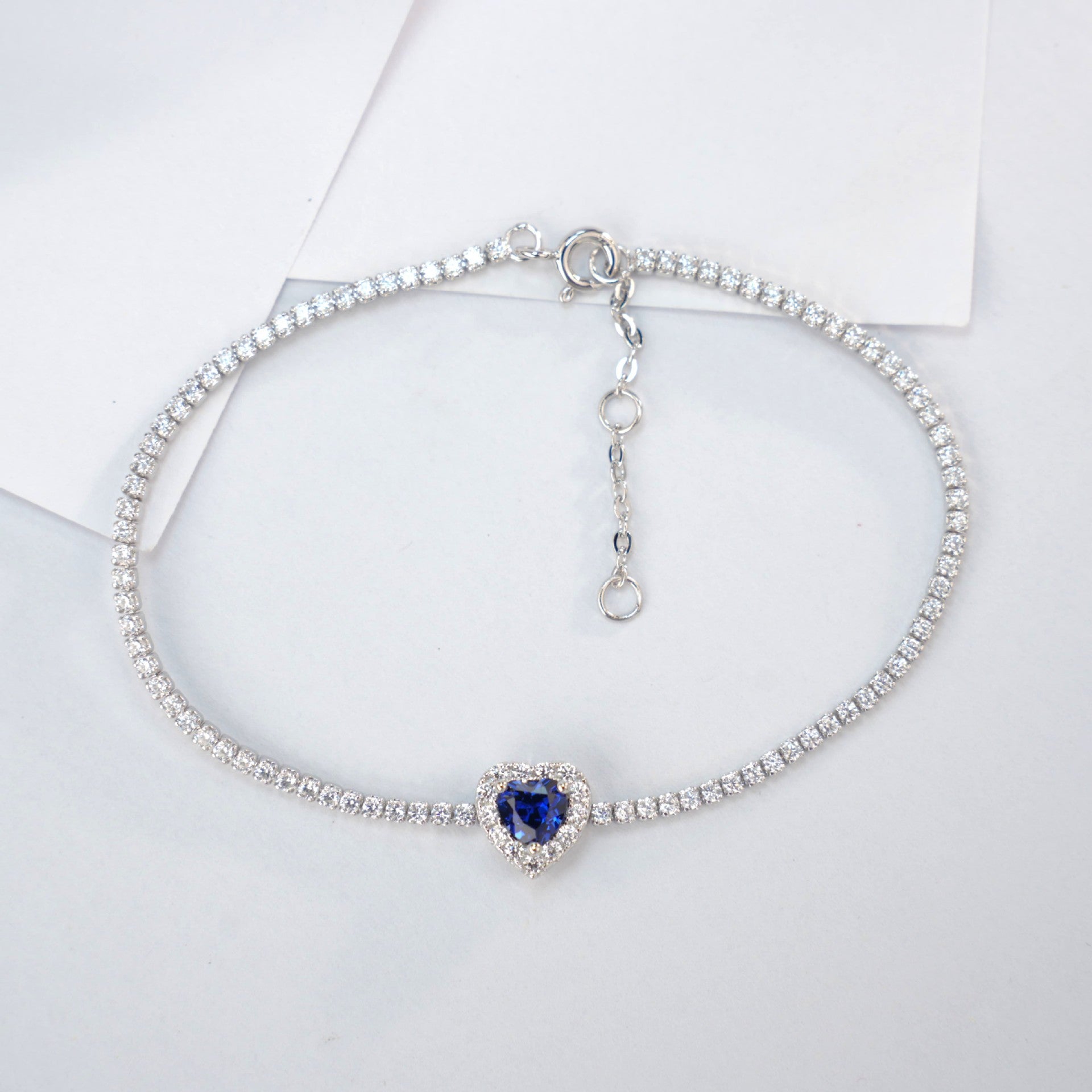 S925 Lab Sapphire Bracelet, Versatile Sterling Silver - Photo 3