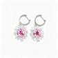 S925 Silver Ear Cuff Lab Pink Gemstone Flower Earrings, Photo Birthday Gift - Photo 5