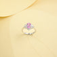 S925 Sterling Silver Lab Padparadscha Layered Ring, Elegant for Women - Photo 2
