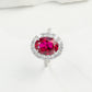 925 Sterling Silver Lab Ruby Ring for Women, Premium Fresh - Photo 2
