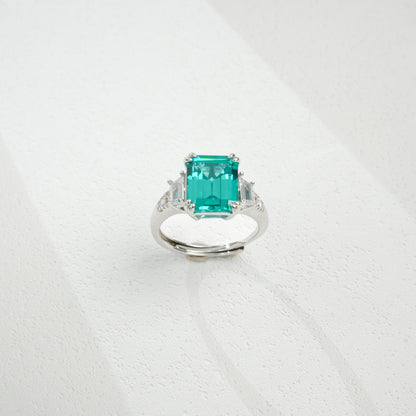 925 Sterling Silver Paraiba Green Garnet Ring, Versatile - Photo 2