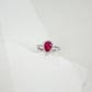 S925 Sterling Silver Lab Ruby Teardrop Pave Pear Ring, for Women - Photo 4