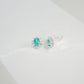 S925 Silver Oval Lab Paraiba Tsavorite Sunflower Halo Stud Earrings, Versatile - Photo 4