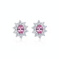 925 Sterling Silver Diana-Style Pink Diamond Sunflower Stud Earrings, Vintage for Women - Photo 1