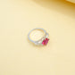 S925 Sterling Silver Lab Ruby Ring for Women, Versatile Designer - Photo 5