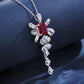Bow Long Lab Pigeon Blood Ruby Necklace S925 Silver Choker Women - Photo 2