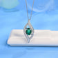 S925 Silver Necklace Emerald Pendant Diamond Chain, Premium Holiday Gift - Photo 3