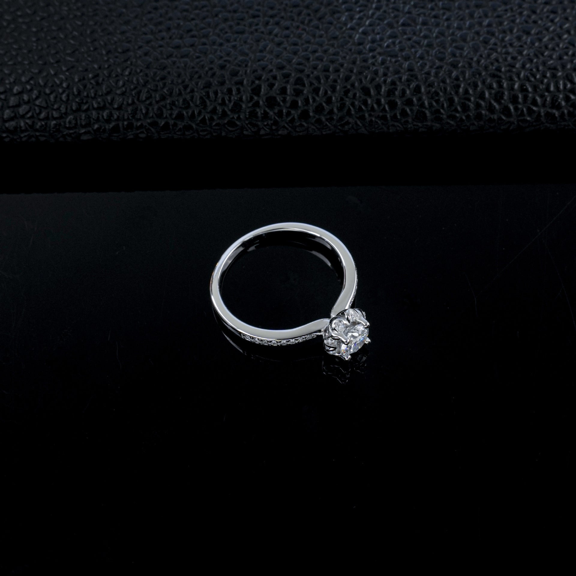 S925 Silver Lab Diamond Ring, Classic Full Diamond - Photo 4