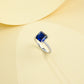 S925 Sterling Silver Lab Sapphire Ring, Vintage Versatile Unisex - Photo 4