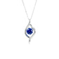 S925 Silver Twisted Line Wrap Round Lab Sapphire Pendant Necklace, Simple Gift - Photo 5