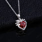 S925 Sterling Silver Fireworks Heart Ruby Pendant Necklace, Sweet-Edgy Design Choker - Photo 3