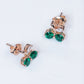 S925 Sterling Silver Lab Emerald Cherry Stud Earrings, Delicate Spring Versatile - Photo 2