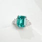 925 Sterling Silver Paraiba Green Garnet Ring, Versatile - Photo 3