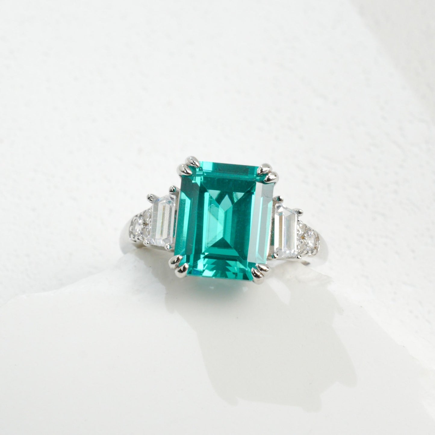 925 Sterling Silver Paraiba Green Garnet Ring, Versatile - Photo 3