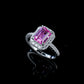 Padparadscha Pink Sapphire Ring 925 Silver, Lab Gemstone Design - Photo 1