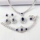 S925 Sterling Silver Lab Sapphire Jewellery Set, Teardrop Set, Wedding for Women - Photo 4