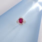 S925 Sterling Silver Lab Ruby Ring, Premium Anniversary Birthday - Photo 3